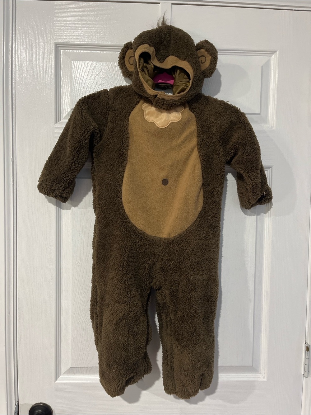Kids Brown Monkey Costume Plush One-Piece by
